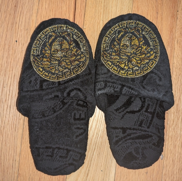 NEW VERSACE MEDUSA STUDDED JACQUARD SLIPPERS - Picture 2 of 6